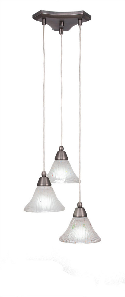 Toltec Lighting - 28-BN-751 - Three Light Cluster Pendalier - Europa - Brushed Nickel