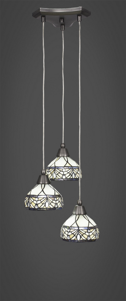 Toltec Lighting - 28-BN-9485 - Three Light Cluster Pendalier - Europa - Brushed Nickel