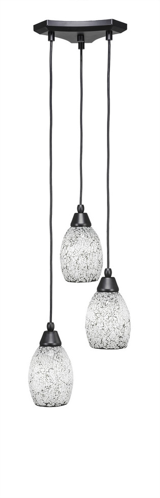 Toltec Lighting - 28-MB-4165 - Three Light Cluster Pendalier - Europa - Matte Black