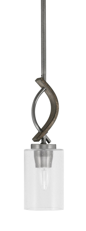 Toltec Lighting - 2901-GPDW-300 - One Light Mini Pendant - Monterey - Graphite & Painted Distressed Wood-look Metal