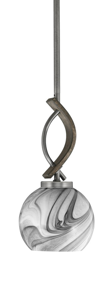 Toltec Lighting - 2901-GPDW-4109 - One Light Mini Pendant - Monterey - Graphite & Painted Distressed Wood-look Metal