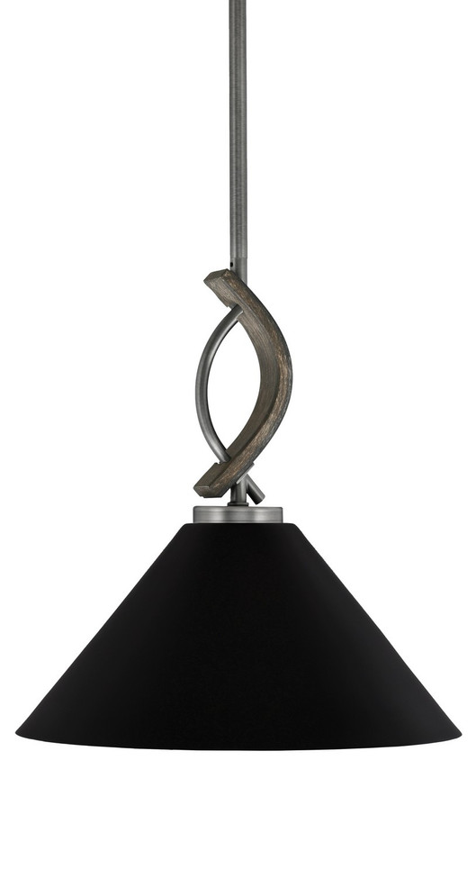 Toltec Lighting - 2901-GPDW-420-MB - One Light Mini Pendant - Monterey - Graphite & Painted Distressed Wood-look Metal