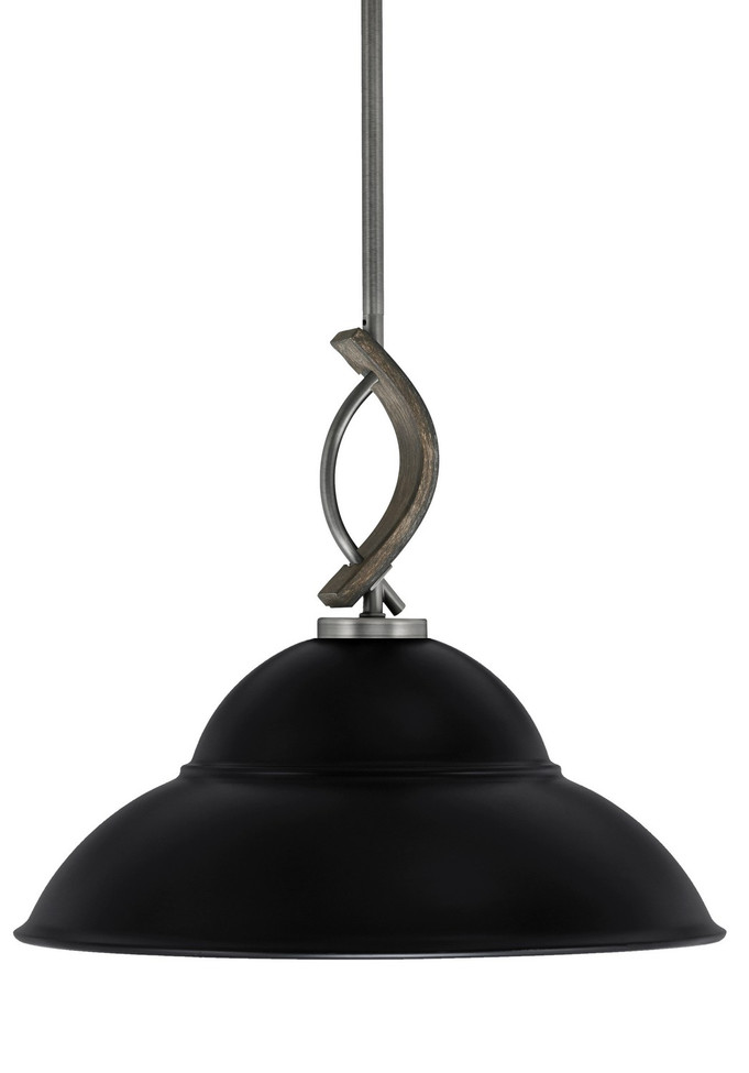 Toltec Lighting - 2901-GPDW-429-MB - One Light Mini Pendant - Monterey - Graphite & Painted Distressed Wood-look Metal