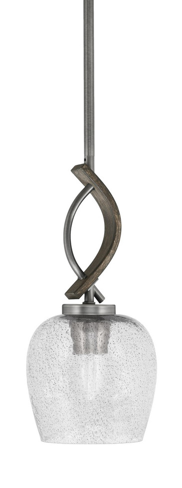 Toltec Lighting - 2901-GPDW-4812 - One Light Mini Pendant - Monterey - Graphite & Painted Distressed Wood-look Metal