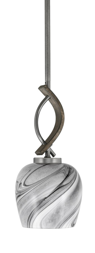 Toltec Lighting - 2901-GPDW-4819 - One Light Mini Pendant - Monterey - Graphite & Painted Distressed Wood-look Metal