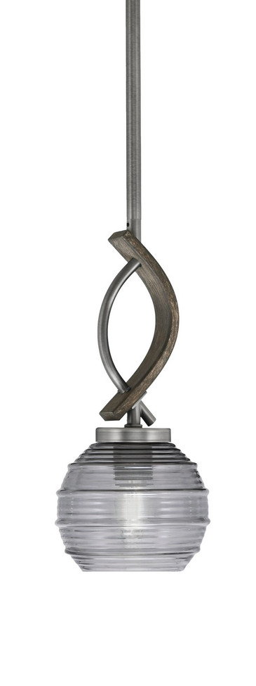 Toltec Lighting - 2901-GPDW-5112 - One Light Mini Pendant - Monterey - Graphite & Painted Distressed Wood-look Metal