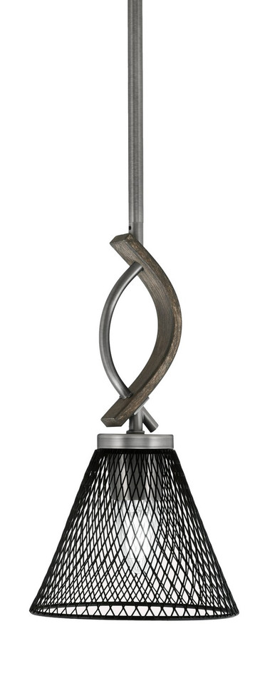Toltec Lighting - 2901-GPDW-805-MB - One Light Mini Pendant - Monterey - Graphite & Painted Distressed Wood-look Metal