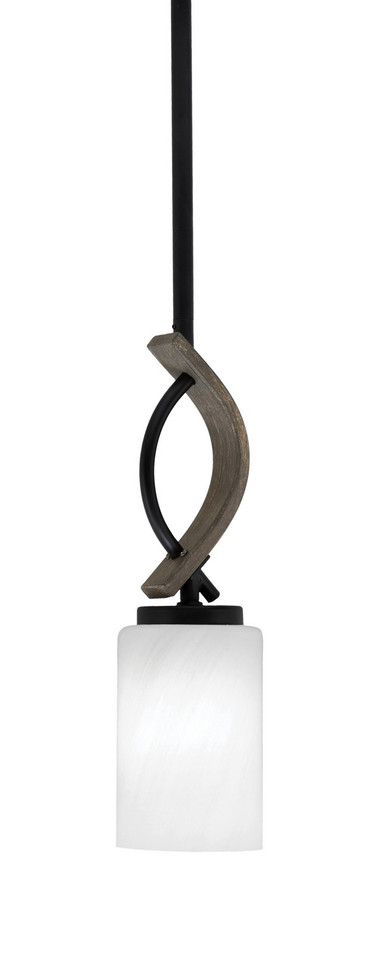 Toltec Lighting - 2901-MBDW-3001 - One Light Mini Pendant - Monterey - Matte Black & Painted Distressed Wood-look Metal