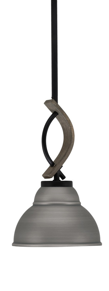 Toltec Lighting - 2901-MBDW-427-BN - One Light Mini Pendant - Monterey - Matte Black & Painted Distressed Wood-look Metal