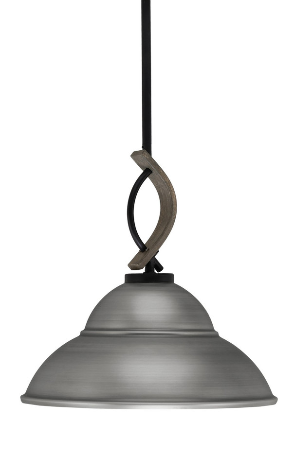 Toltec Lighting - 2901-MBDW-428-BN - One Light Mini Pendant - Monterey - Matte Black & Painted Distressed Wood-look Metal