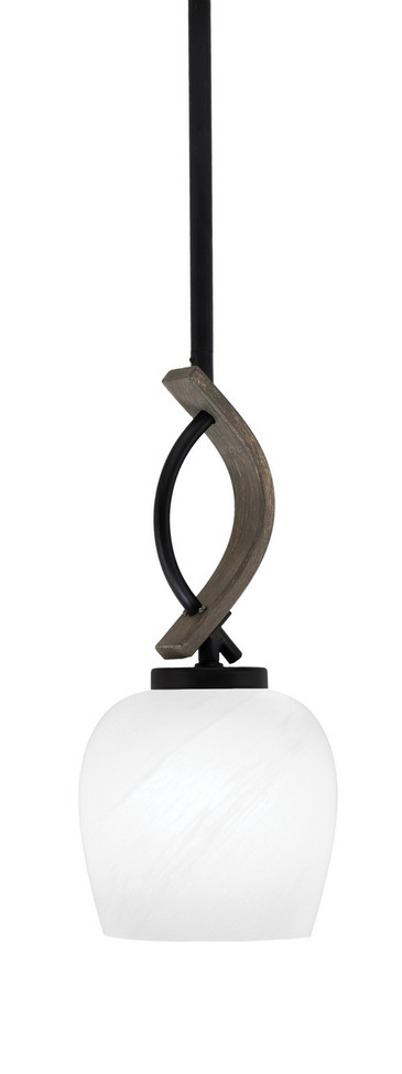 Toltec Lighting - 2901-MBDW-4811 - One Light Mini Pendant - Monterey - Matte Black & Painted Distressed Wood-look Metal