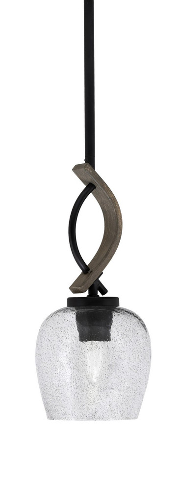 Toltec Lighting - 2901-MBDW-4812 - One Light Mini Pendant - Monterey - Matte Black & Painted Distressed Wood-look Metal