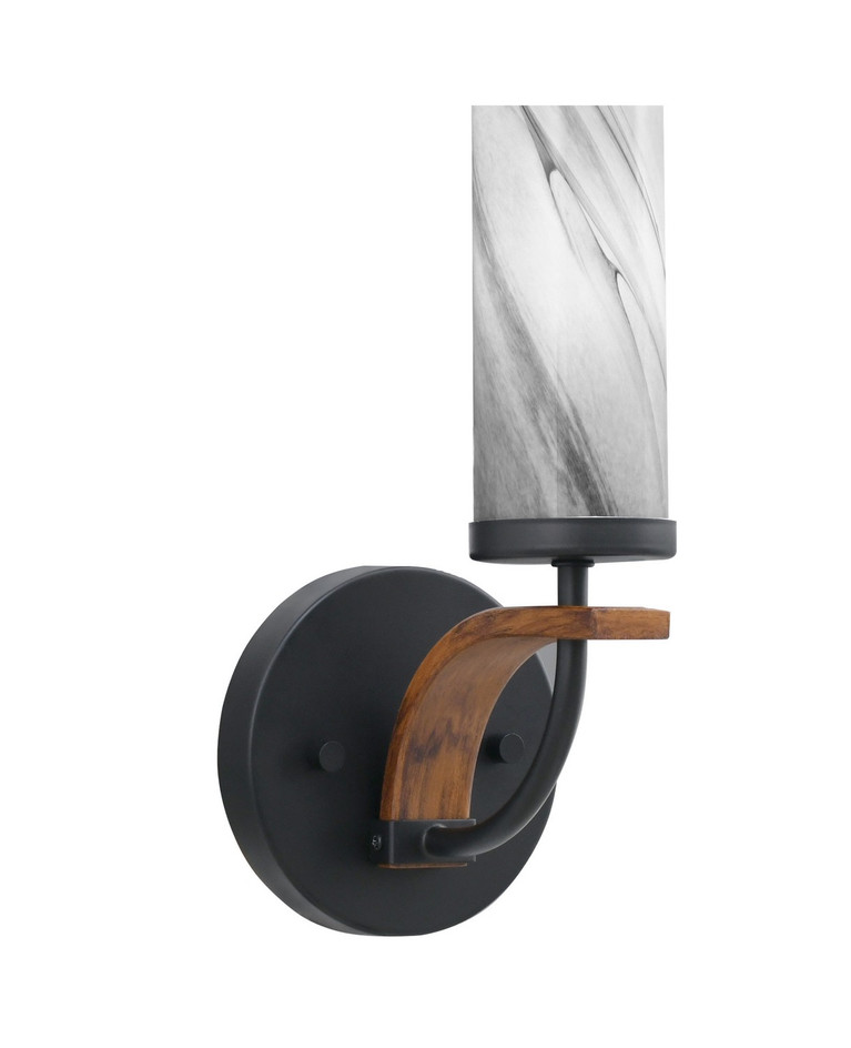Toltec Lighting - 2911-MBWG-802 - One Light Wall Sconce - Monterey - Matte Black & Painted Wood-look Metal