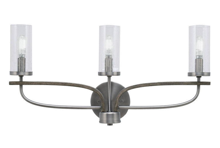 Toltec Lighting - 2913-GPDW-800 - Three Light Bath Bar - Monterey - Graphite & Painted Distressed Wood-look Metal