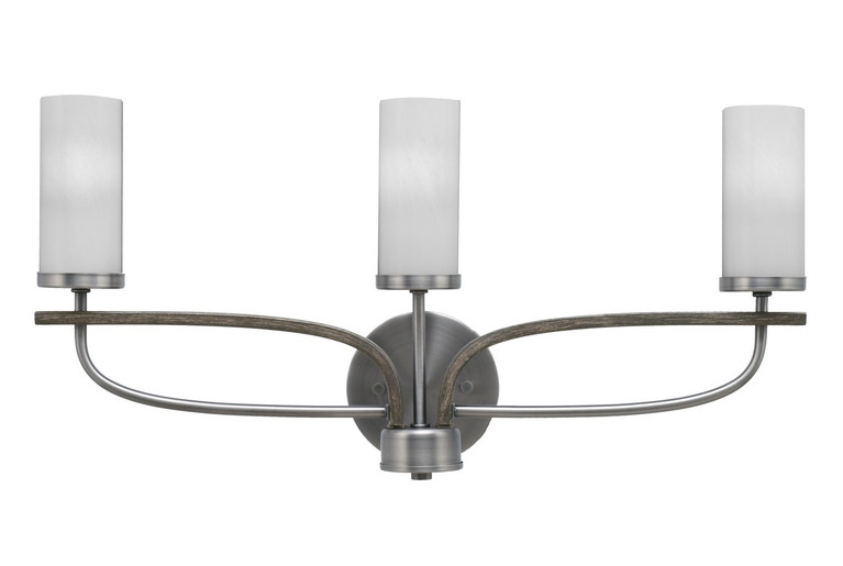 Toltec Lighting - 2913-GPDW-811 - Three Light Bath Bar - Monterey - Graphite & Painted Distressed Wood-look Metal