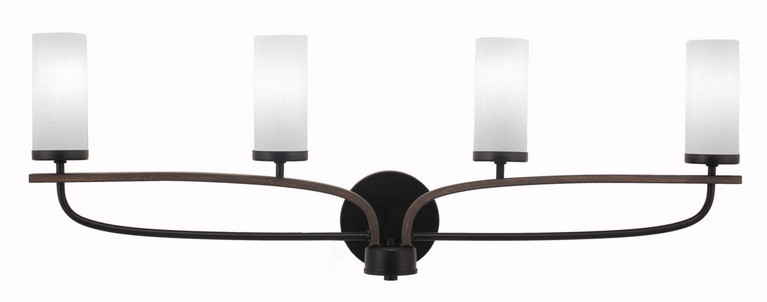 Toltec Lighting - 2914-MBDW-801 - Four Light Bath Bar - Monterey - Matte Black & Painted Distressed Wood-look