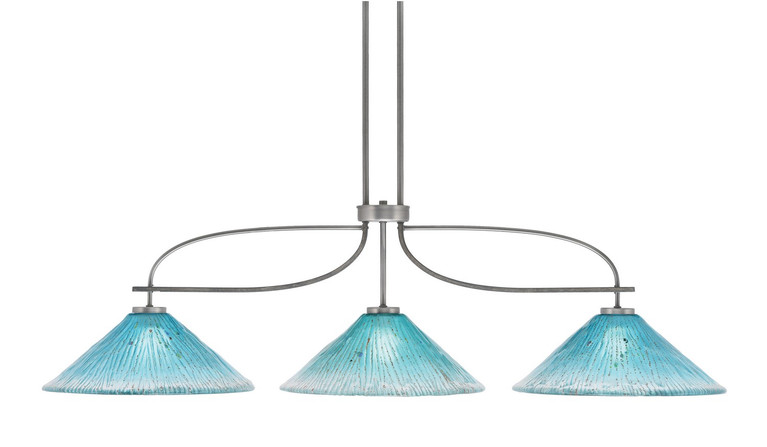 Toltec Lighting - 2936-GPDW-715 - Three Light Bar - Monterey - Graphite & Painted Distressed Wood-look Metal