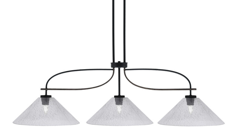 Toltec Lighting - 2936-MBDW-2162 - Three Light Island Pendant - Monterey - Matte Black & Painted Distressed Wood-look