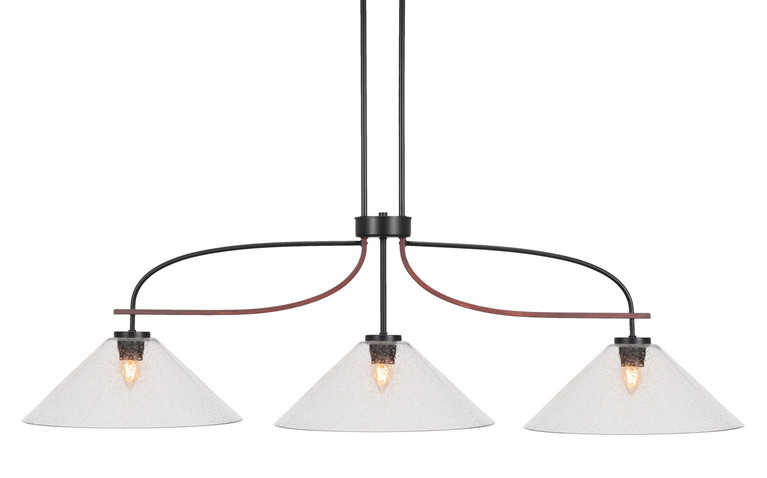 Toltec Lighting - 2936-MBWG-308 - Three Light Bar - Monterey - Matte Black & Painted Wood-look Metal