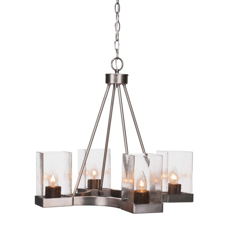 Toltec Lighting - 3024-GP-530 - Four Light Chandelier - Nouvelle - Graphite