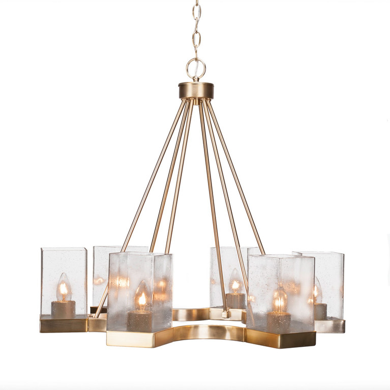 Toltec Lighting - 3026-NAB-530 - Six Light Chandelier - Nouvelle - New Age Brass