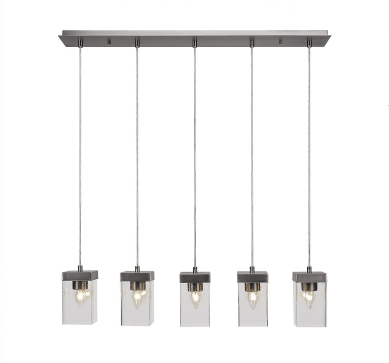 Toltec Lighting - 3215-GP-530 - Five Light Linear Pendalier - Nouvelle - Graphite