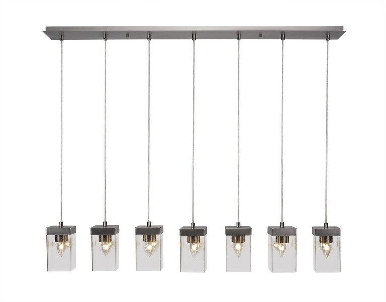 Toltec Lighting - 3217-GP-530 - Seven Light Linear Pendalier - Nouvelle - Graphite