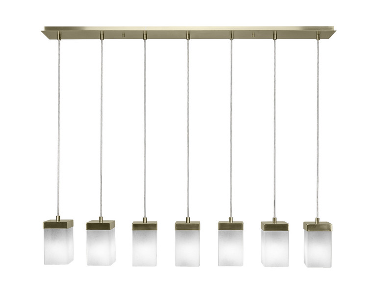 Toltec Lighting - 3217-NAB-531 - Seven Light Mini Pendant - Nouvelle - New Age Brass