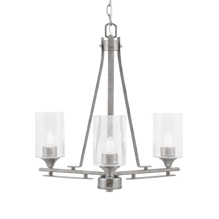 Toltec Lighting - 323-AS-300 - Three Light Chandelier - Uptowne - Aged Silver