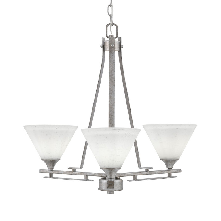 Toltec Lighting - 323-AS-312 - Three Light Chandelier - Uptowne - Aged Silver