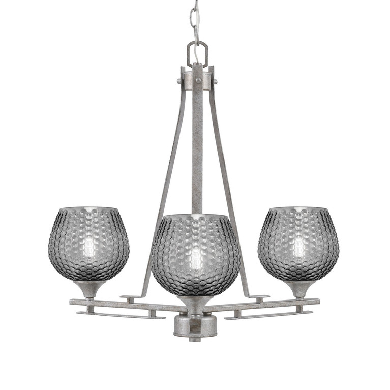 Toltec Lighting - 323-AS-4602 - Three Light Chandelier - Uptowne - Aged Silver