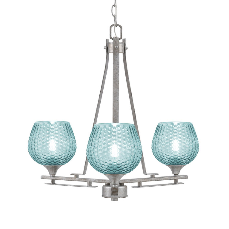 Toltec Lighting - 323-AS-4605 - Three Light Chandelier - Uptowne - Aged Silver
