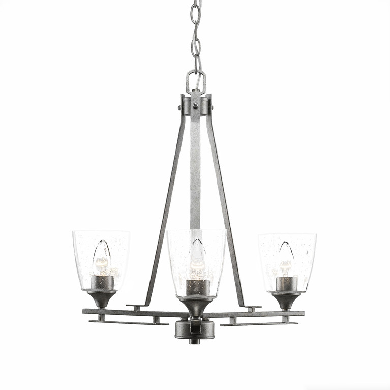 Toltec Lighting - 323-AS-461 - Three Light Chandelier - Uptowne - Aged Silver