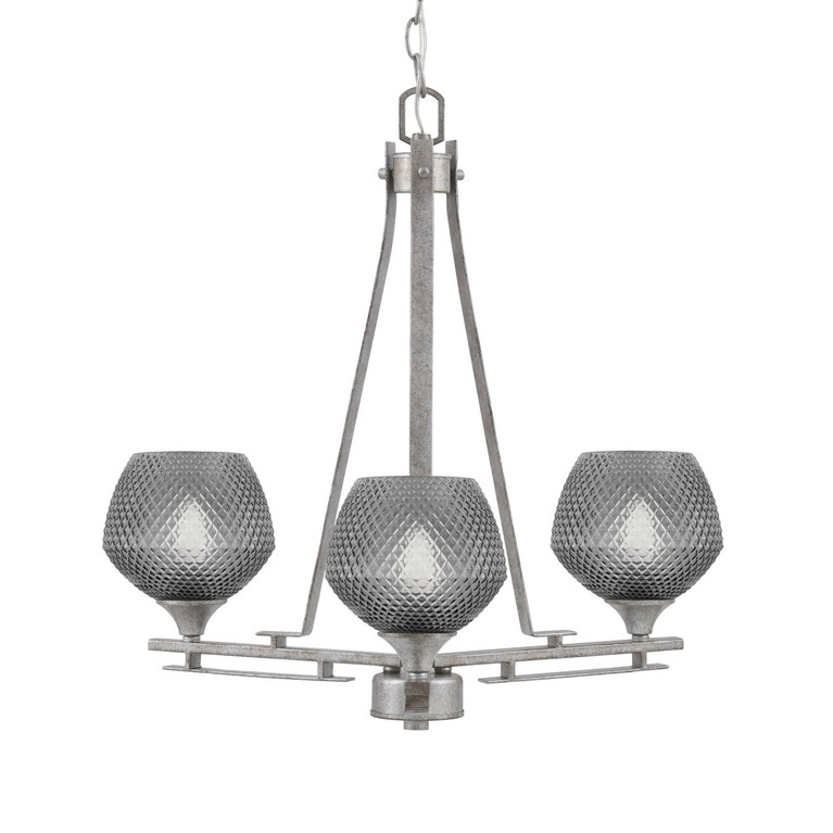 Toltec Lighting - 323-AS-4622 - Three Light Chandelier - Uptowne - Aged Silver