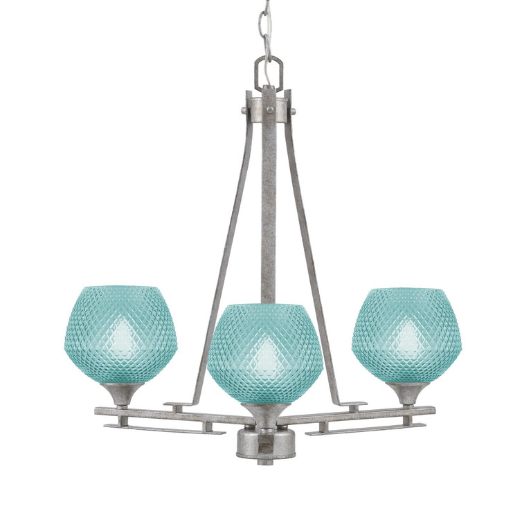 Toltec Lighting - 323-AS-4625 - Three Light Chandelier - Uptowne - Aged Silver
