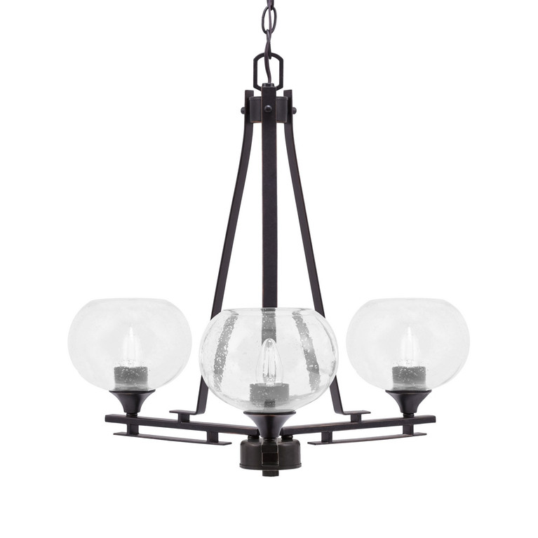 Toltec Lighting - 323-DG-202 - Three Light Chandelier - Uptowne - Dark Granite