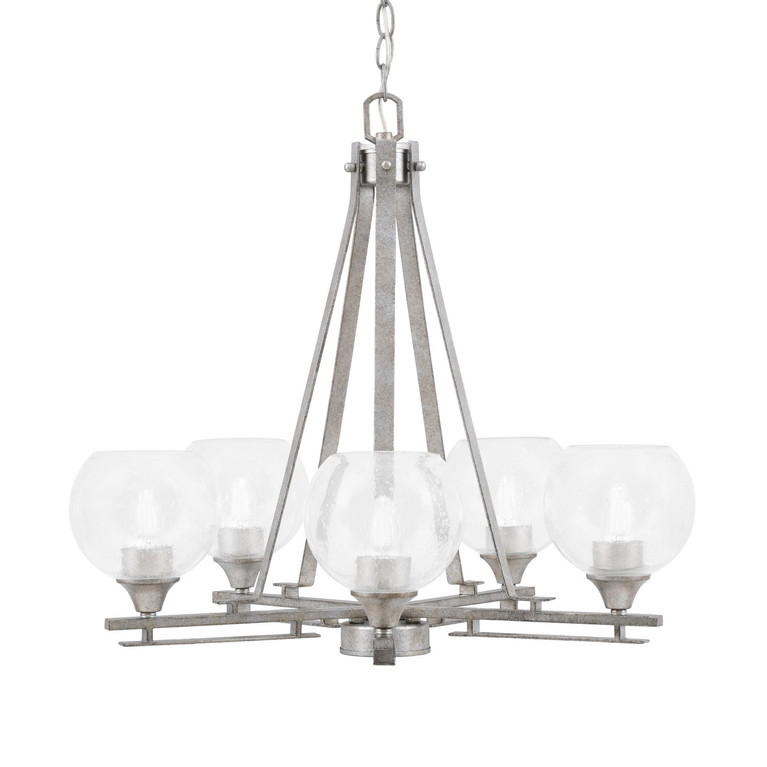 Toltec Lighting - 325-AS-4100 - Five Light Chandelier - Uptowne - Aged Silver