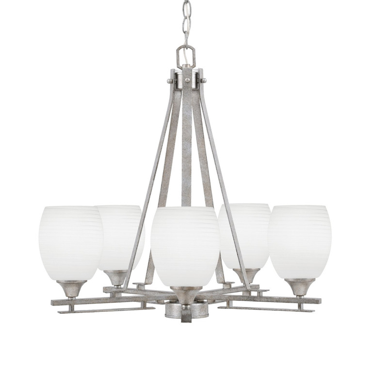 Toltec Lighting - 325-AS-615 - Five Light Chandelier - Uptowne - Aged Silver