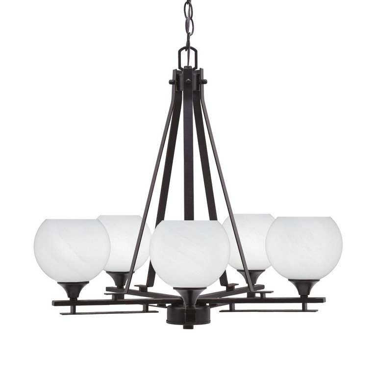 Toltec Lighting - 325-DG-4101 - Five Light Chandelier - Uptowne - Dark Granite