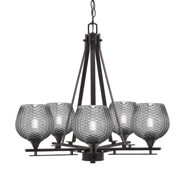 Toltec Lighting - 325-DG-4602 - Five Light Chandelier - Uptowne - Dark Granite