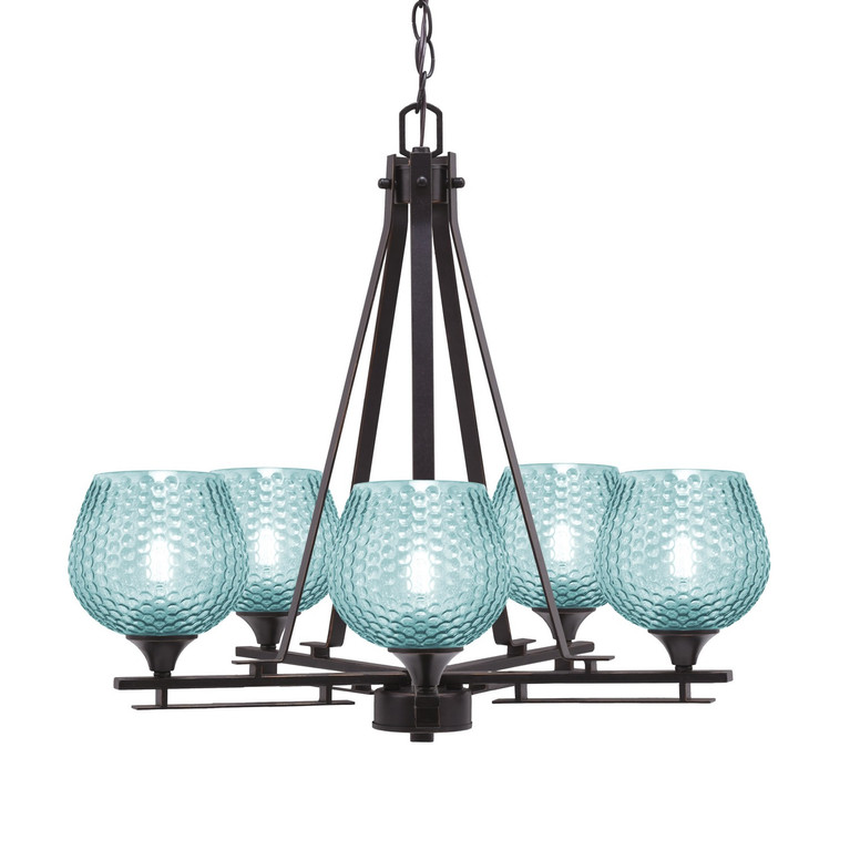 Toltec Lighting - 325-DG-4605 - Five Light Chandelier - Uptowne - Dark Granite