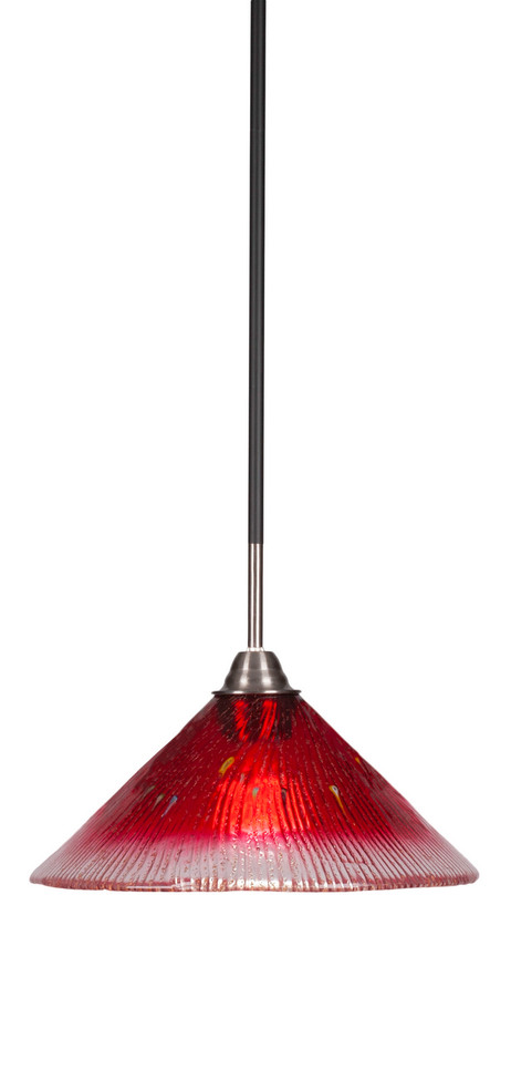 Toltec Lighting - 3401-MBBN-706 - One Light Pendant - Paramount - Matte Black & Brushed Nickel