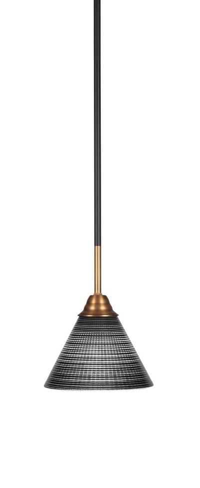 Toltec Lighting - 3401-MBBR-4059 - One Light Mini Pendant - Paramount - Matte Black & Brass