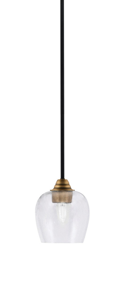 Toltec Lighting - 3401-MBBR-4810 - One Light Mini Pendant - Paramount - Matte Black & Brass