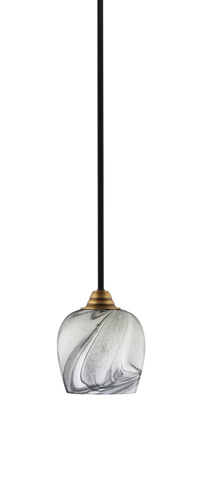 Toltec Lighting - 3401-MBBR-4819 - One Light Mini Pendant - Paramount - Matte Black & Brass