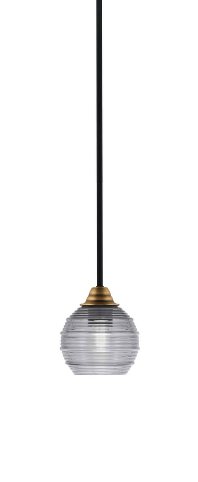 Toltec Lighting - 3401-MBBR-5112 - One Light Mini Pendant - Paramount - Matte Black & Brass