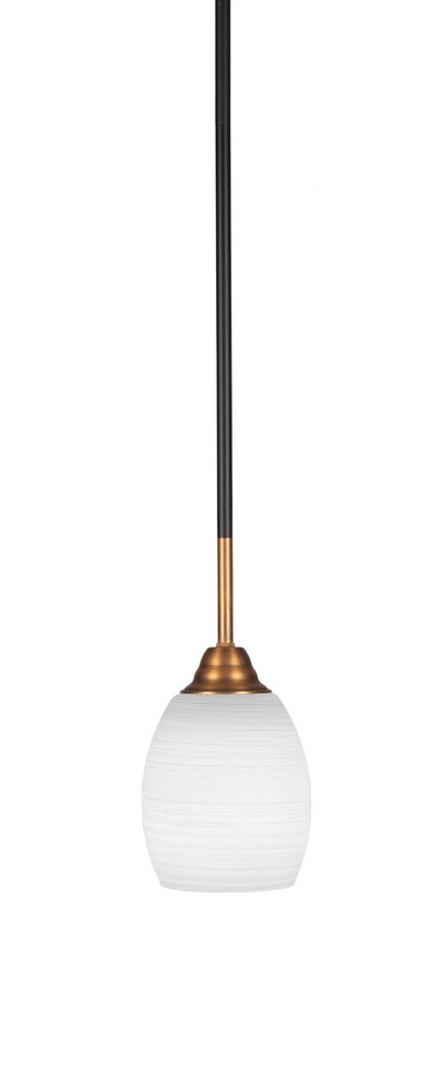 Toltec Lighting - 3401-MBBR-615 - One Light Mini Pendant - Paramount - Matte Black & Brass