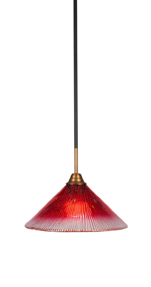 Toltec Lighting - 3401-MBBR-706 - One Light Pendant - Paramount - Matte Black & Brass