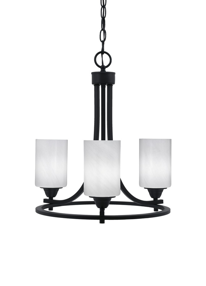 Toltec Lighting - 3403-MB-3001 - Three Light Chandelier - Paramount - Matte Black