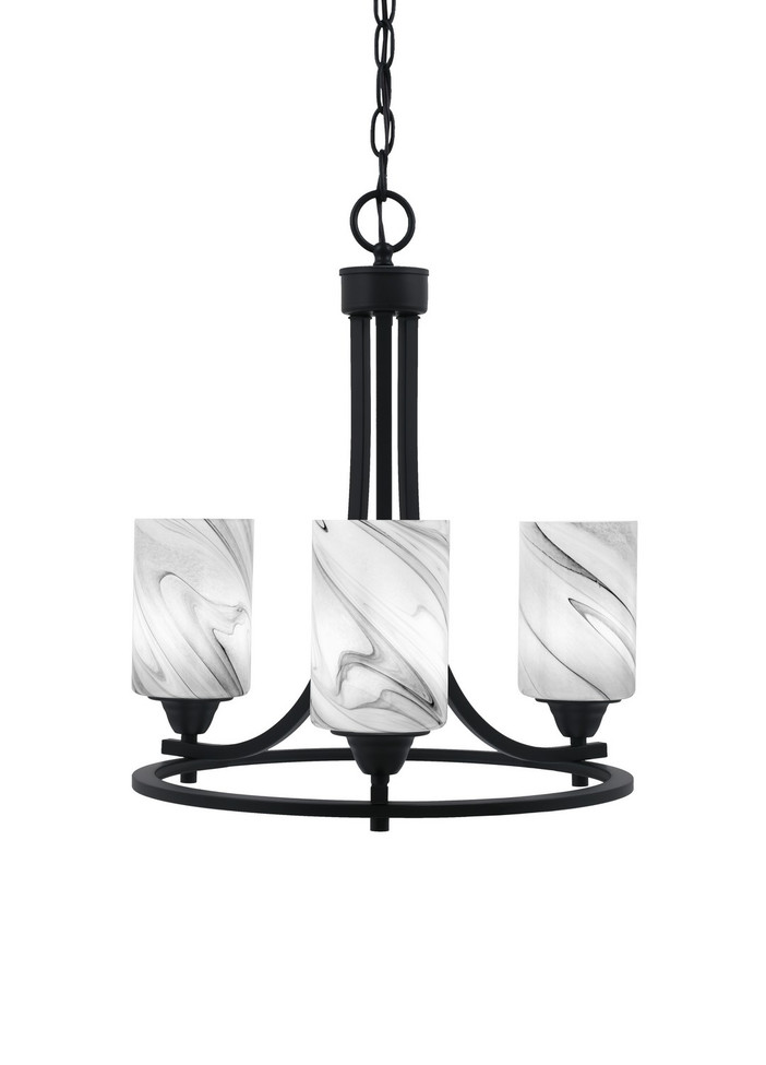Toltec Lighting - 3403-MB-3009 - Three Light Chandelier - Paramount - Matte Black